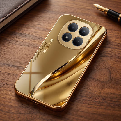 Redmi Note 15 Pro+ 5G Luxury Infinity Energy Gold Electroplated Glass Phone Case