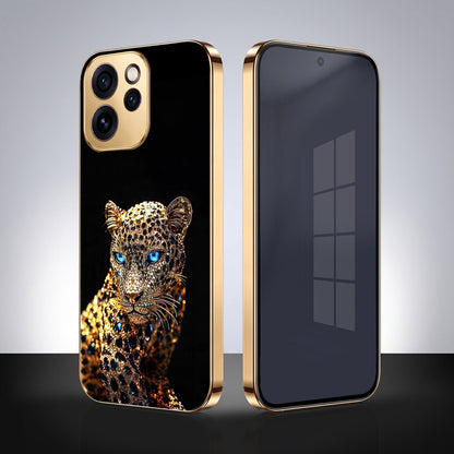 Oppo Reno 15 Pro Mini 5G Panther Gold Electroplated Glass Phone Back Case