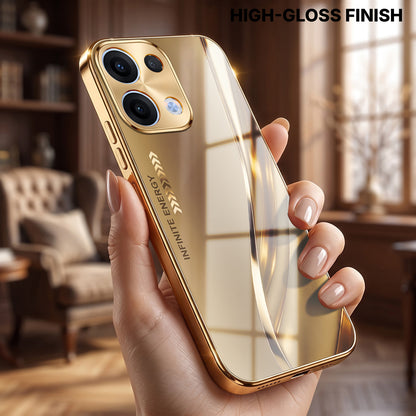 Oppo Reno 13 5G Luxury Infinity Energy Gold Electroplated Glass Phone Case