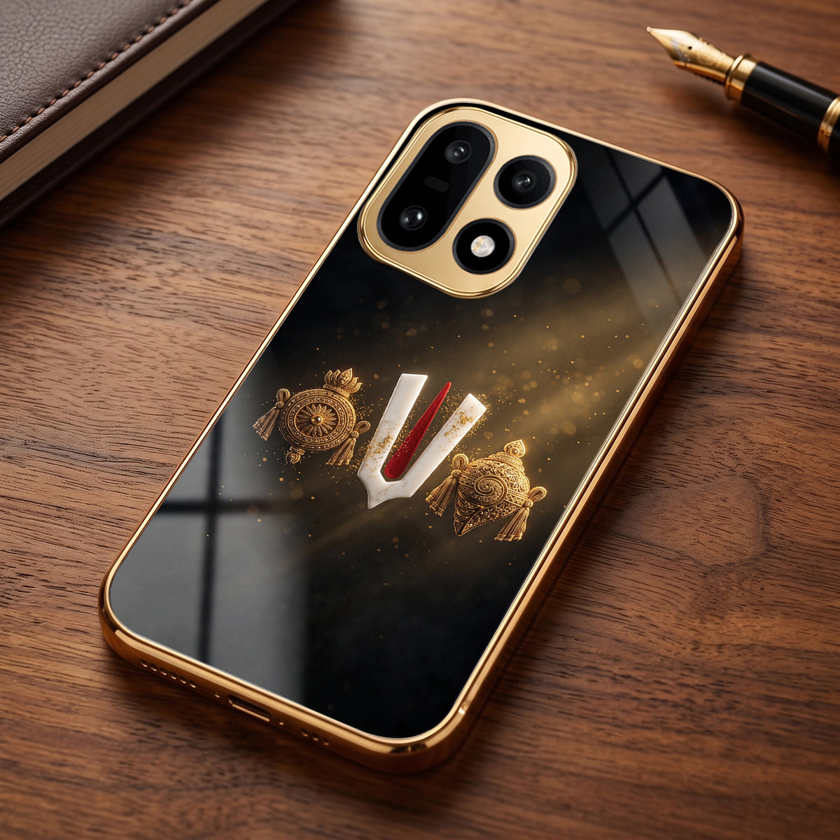 OnePlus 15 5G Royal Heritage Edition Gold Electroplated Glass Phone Back Case