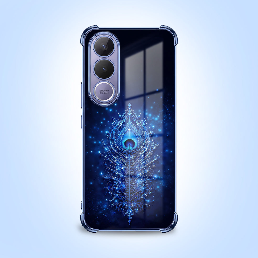 Vivo V70 FE 5G Premium Peacock Feather Airbags Printed Back Case