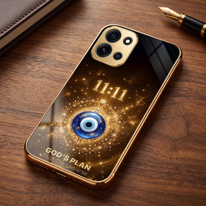 OnePlus Nord 6 5G God’s Plan Evil Eye Gold Electroplated Glass Phone Back Case