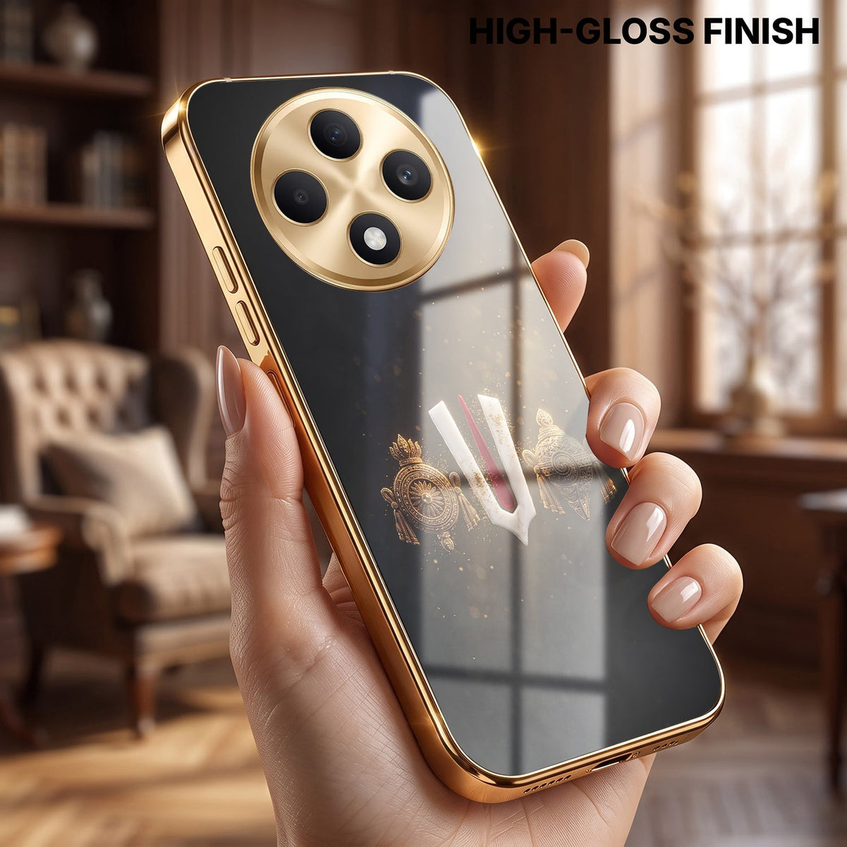 Oppo F27 Pro+ 5G Royal Heritage Edition Gold Electroplated Glass Phone Back Case