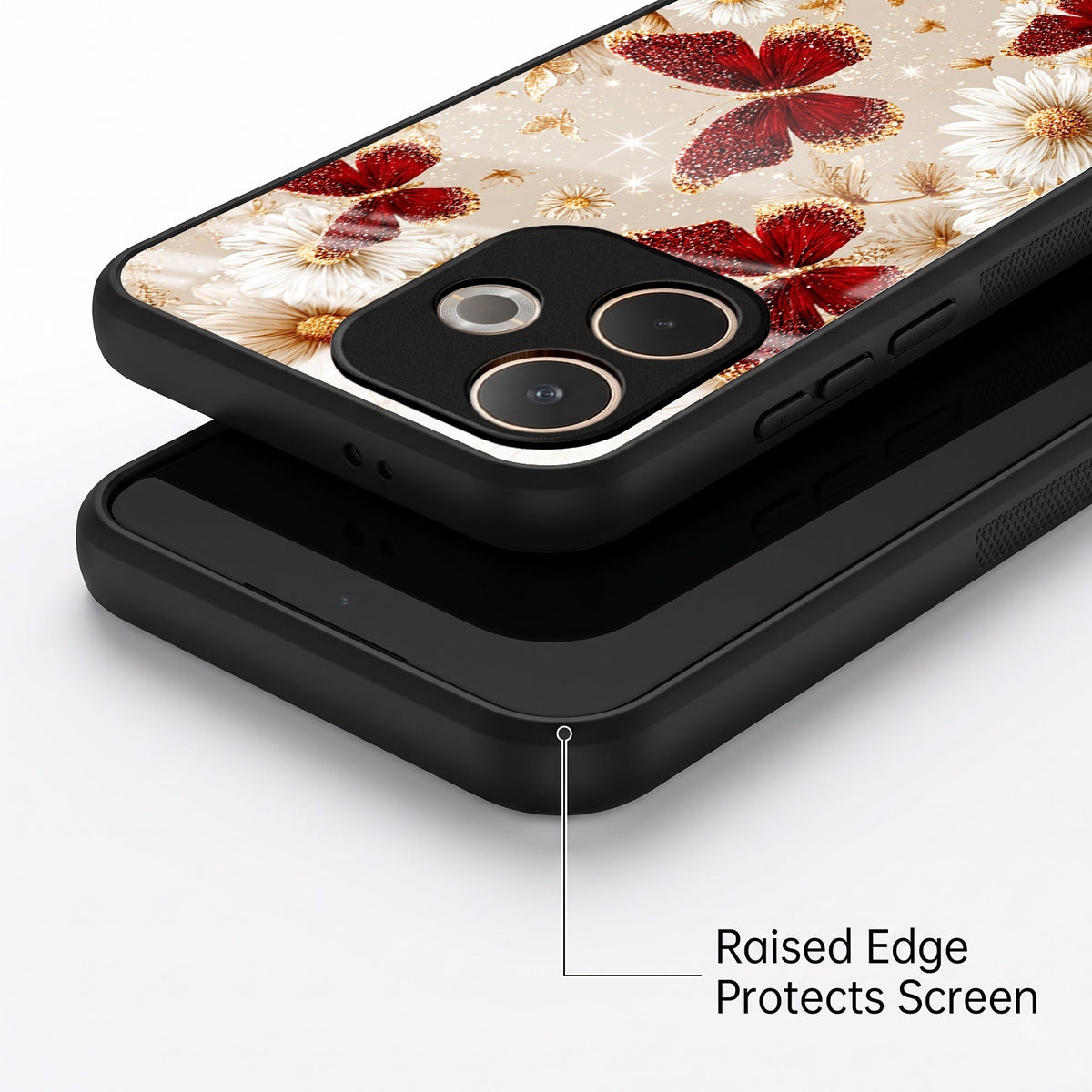Oppo A5 Pro 5G Butterfly Floral Acrylic Glass Back Case