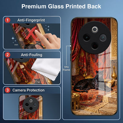 Vivo T4 5G Royal Black Panther Acrylic Glass Back Case
