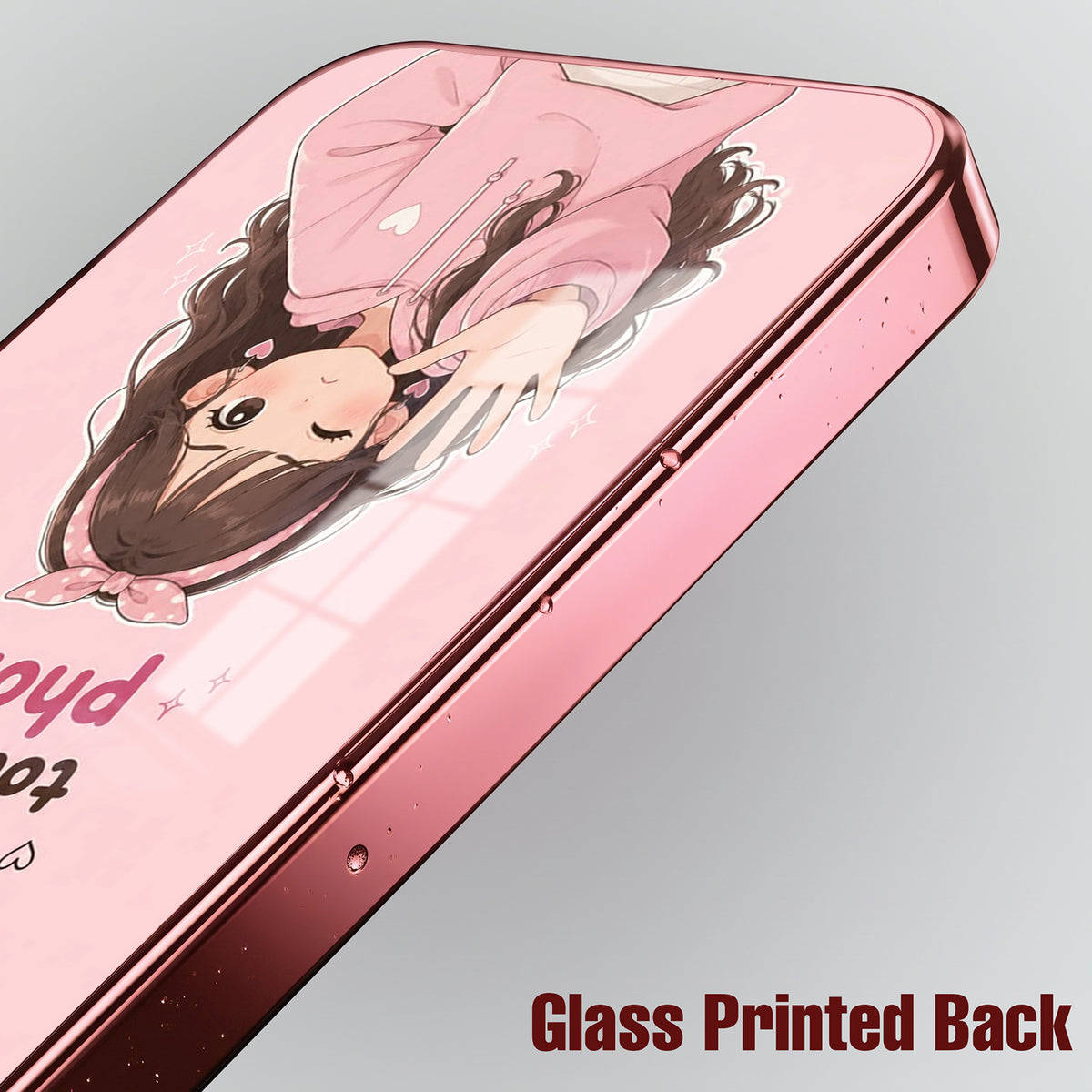 Vivo V70 FE 5G Luxury Anime Girl Pink Electroplated Glass Phone Back Case