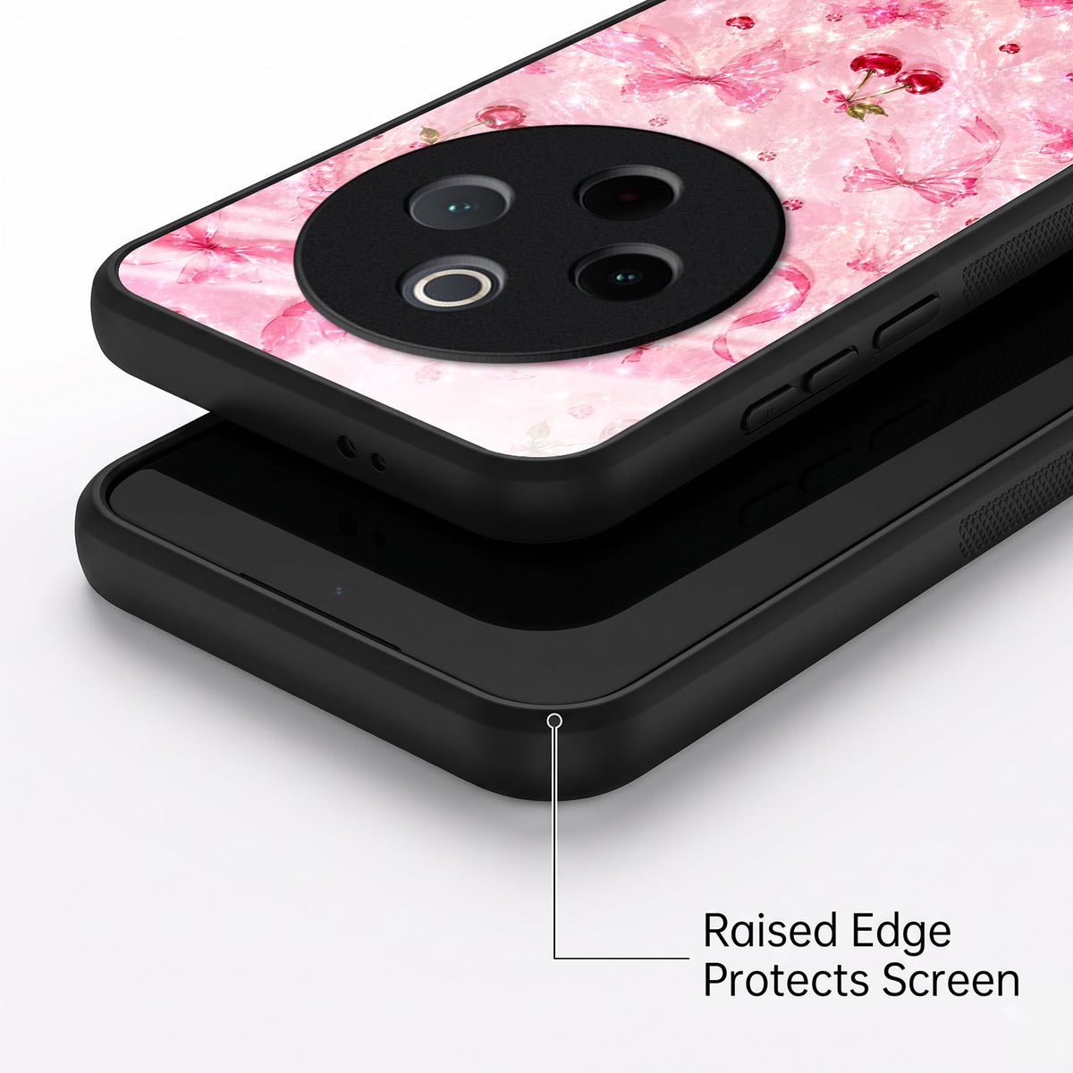 Vivo T4 5G Pink Cherry Blossom Acrylic Glass Back Case