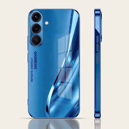 Samsung Galaxy A36 5G Luxury Infinity Energy Blue Electroplated Glass Phone Back Case