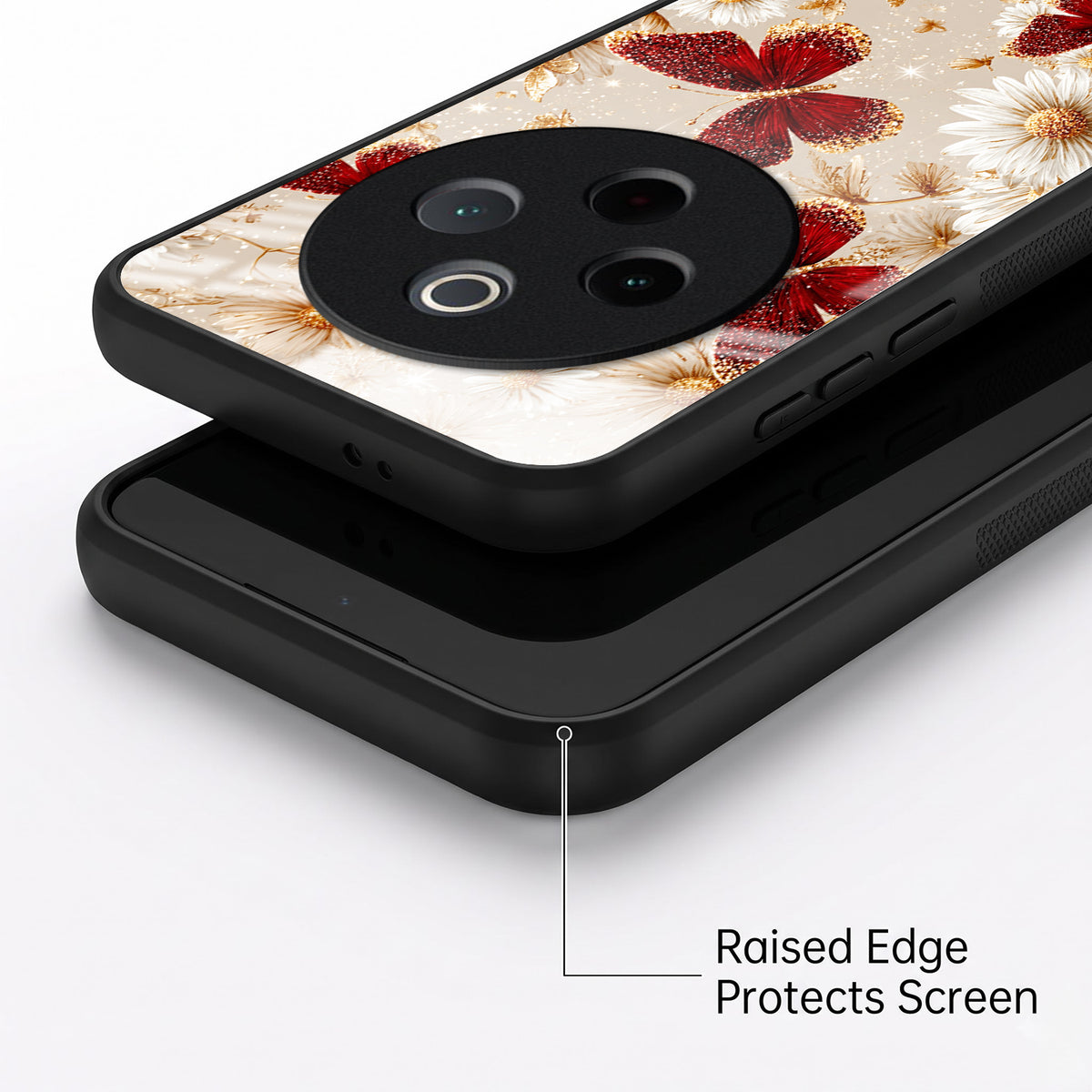 Vivo T4 5G Butterfly Floral Acrylic Glass Back Case