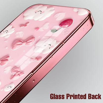 Vivo V70 FE 5G Luxury 3D Clouds Pink Electroplated Glass Phone Back Case