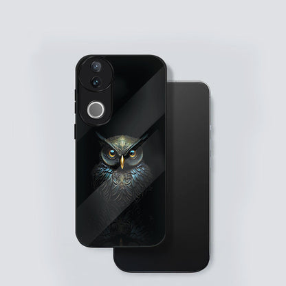 Vivo V50 5G Premium Acrylic Shockproof Glass Back Case (Midnight Owl)