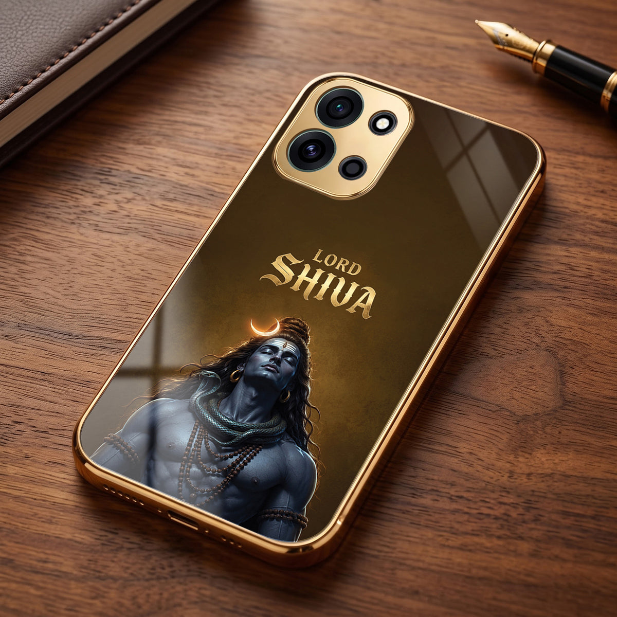 OnePlus Nord 6 5G Lord Shiva Gold Electroplated Glass Phone Back Case