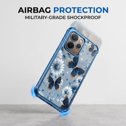 Oppo Reno 15 Pro Mini 5G Blue Butterfly Floral Airbags Printed Back Case