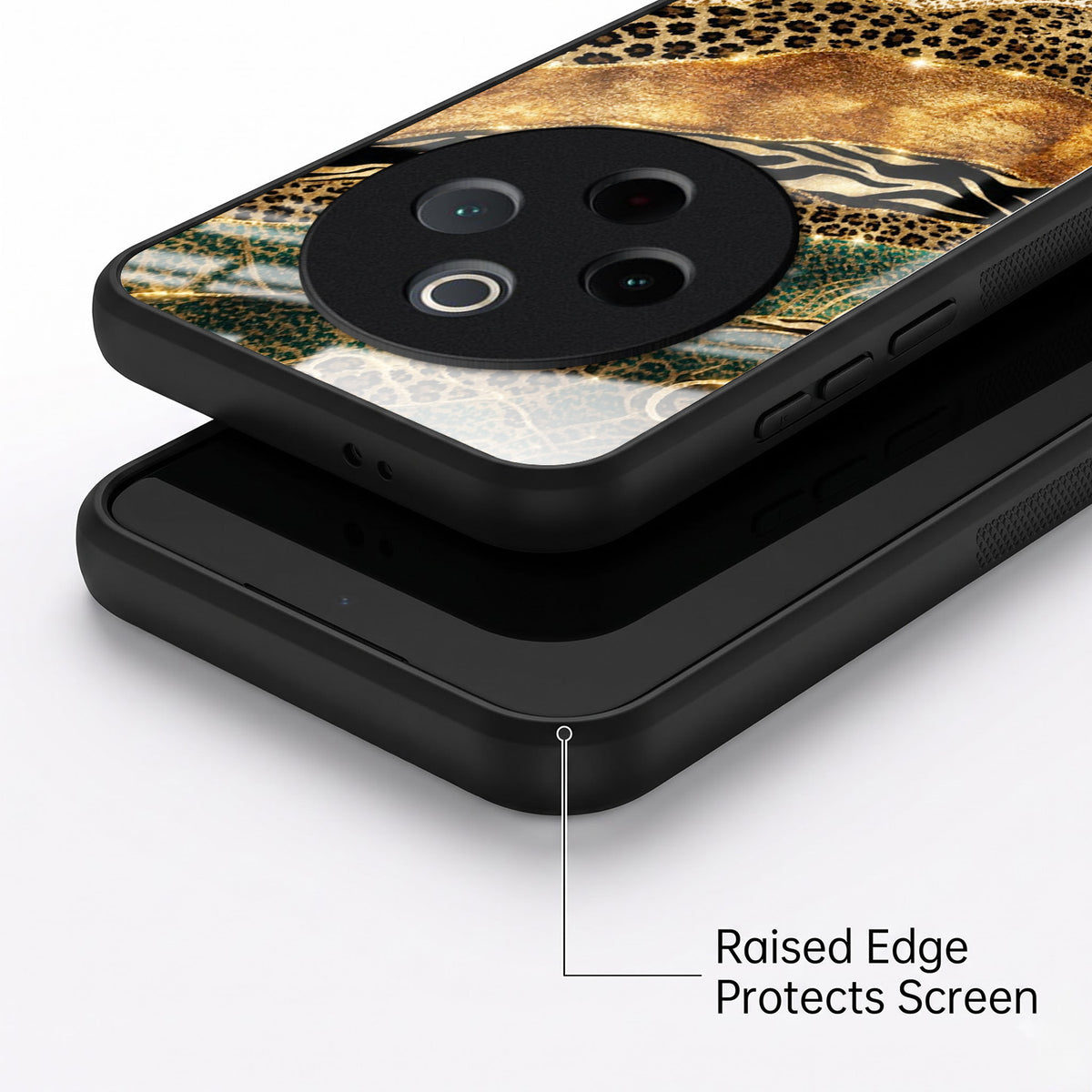 Vivo T4 5G Golden Leopard Acrylic Glass Back Case
