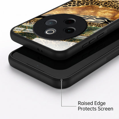Vivo T4 5G Golden Leopard Acrylic Glass Back Case
