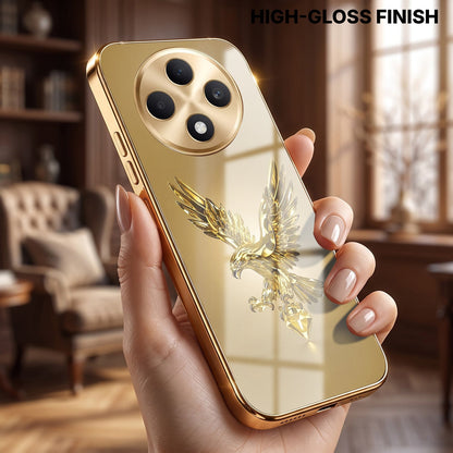 Oppo F27 Pro+ 5G Golden Eagle Gold Electroplated Glass Phone Back Case