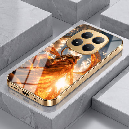 Redmi Note 15 Pro+ 5G Divine Hanuman Gold Electroplated Glass Phone Back Case