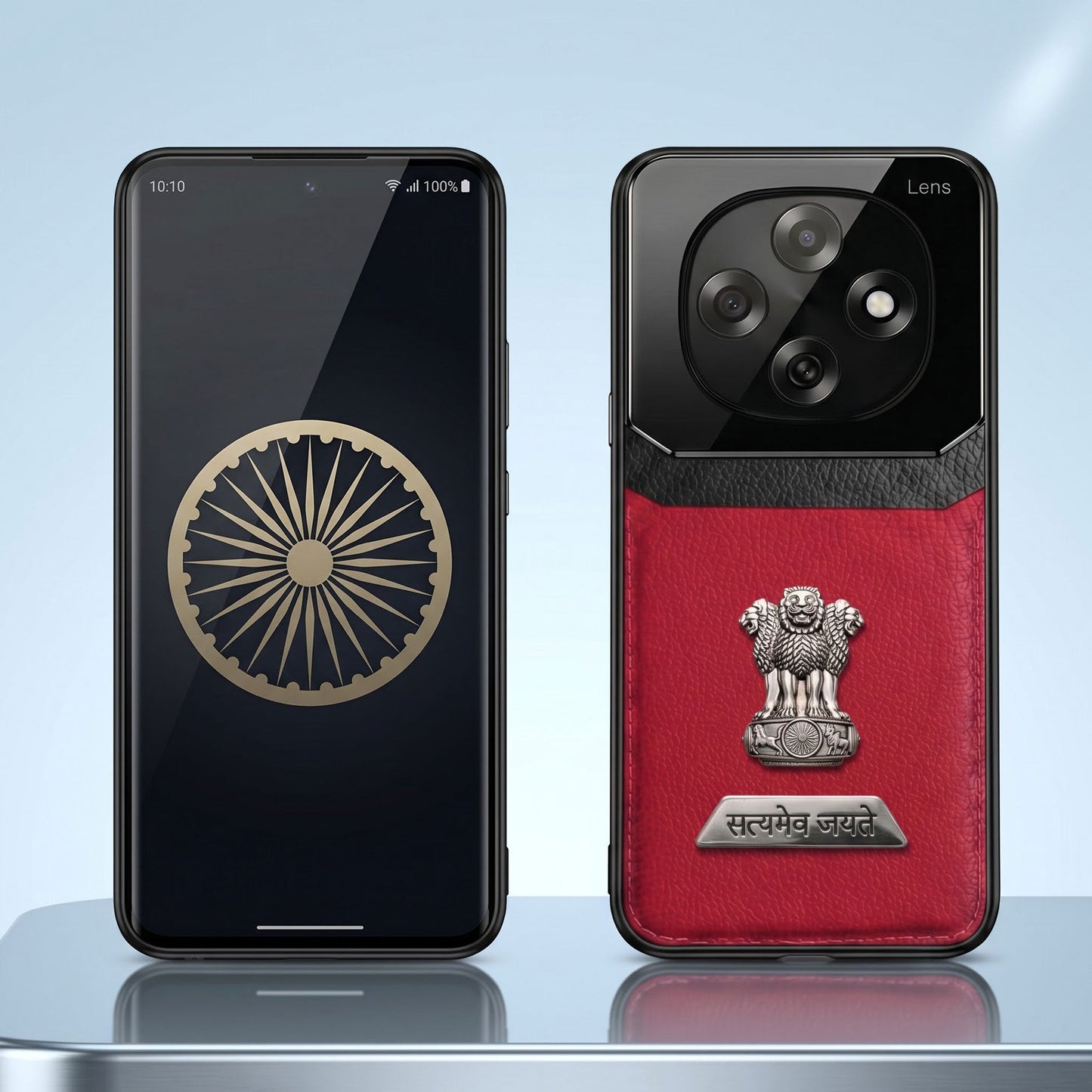 Oppo F31 Pro 5G Satyamev Jayate 2-in-1 Emblem Leather Lens Protective Back Case