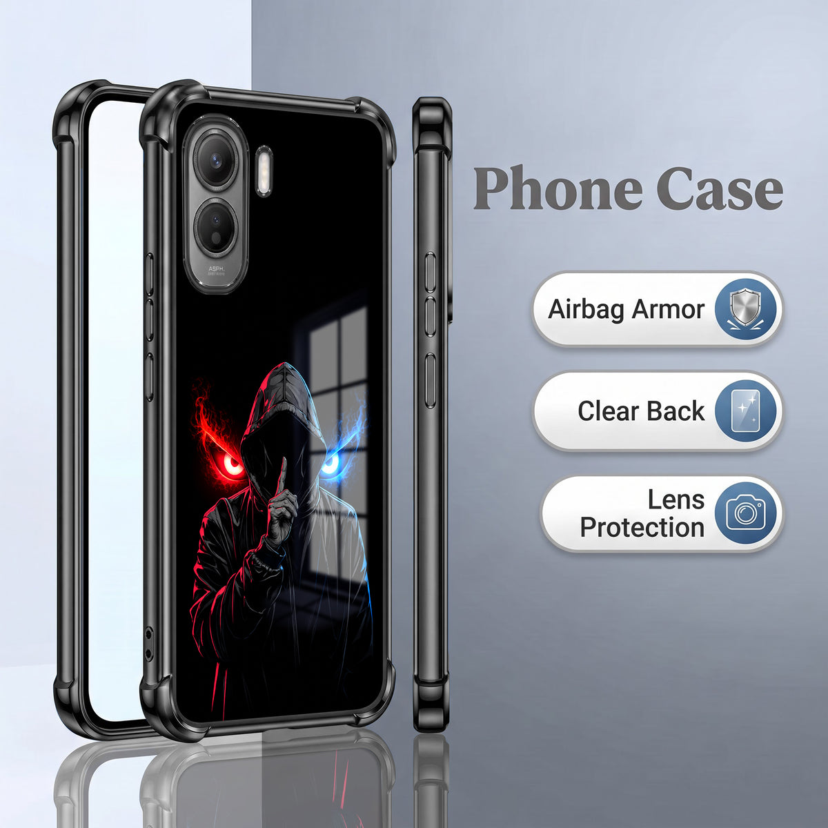 Vivo T5 Pro 5G Hooded Shadow Demon Airbags Printed Back Case