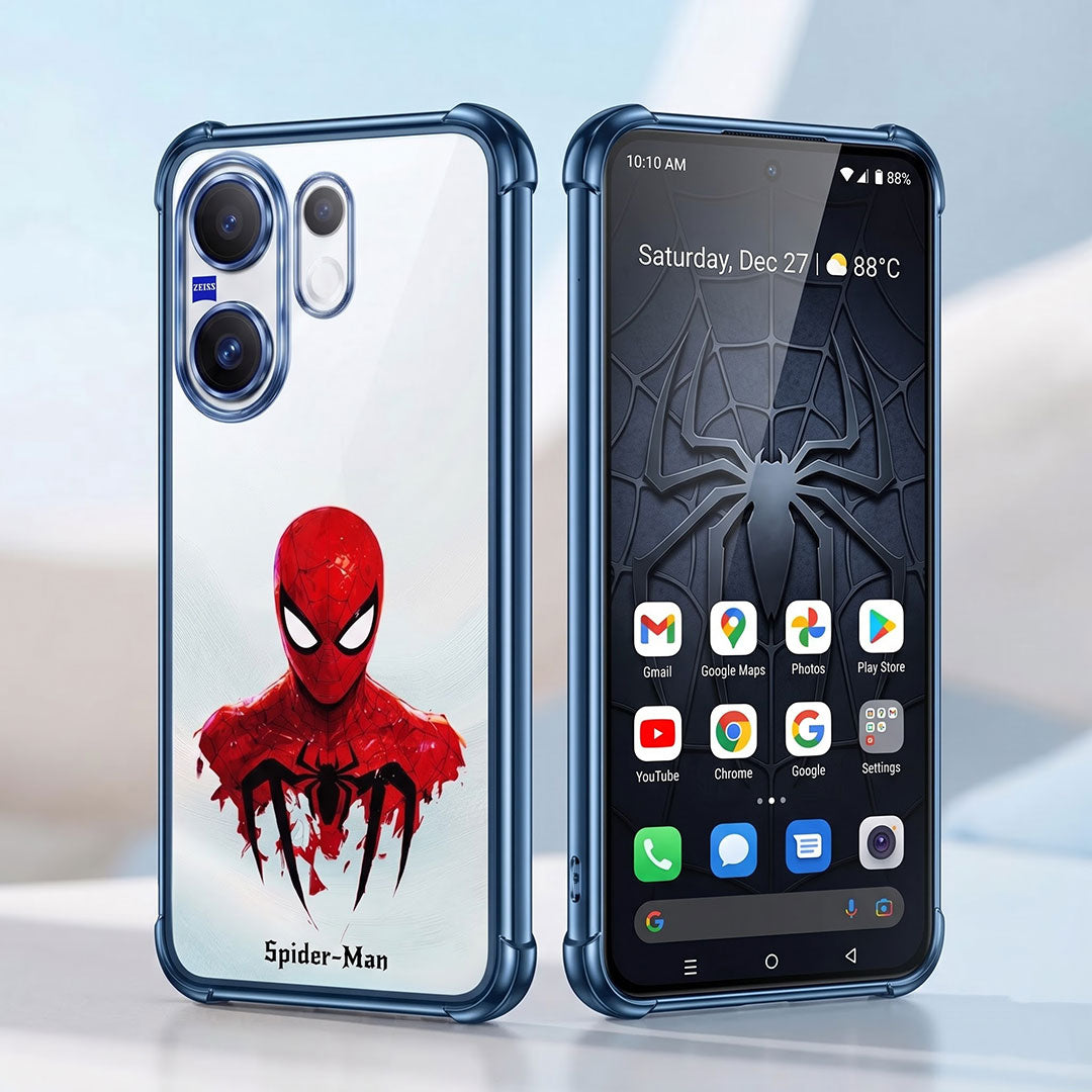 Vivo X200 FE 5G Premium 3D Spot UV Spider-Man Sticker Shockproof Airbags Case