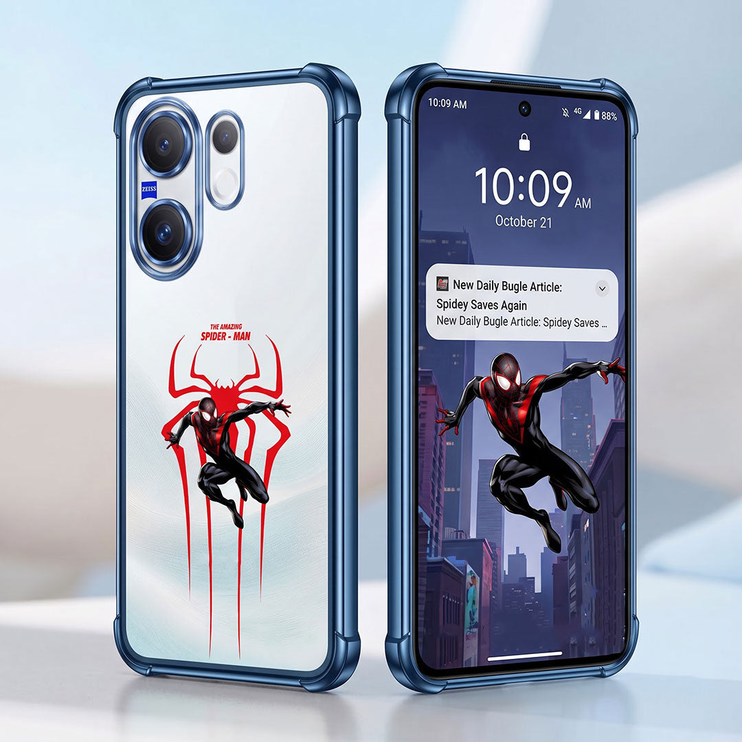 Vivo X200 FE 5G Premium 3D Spot UV Amazing Spider-Man Sticker Shockproof Airbags Case