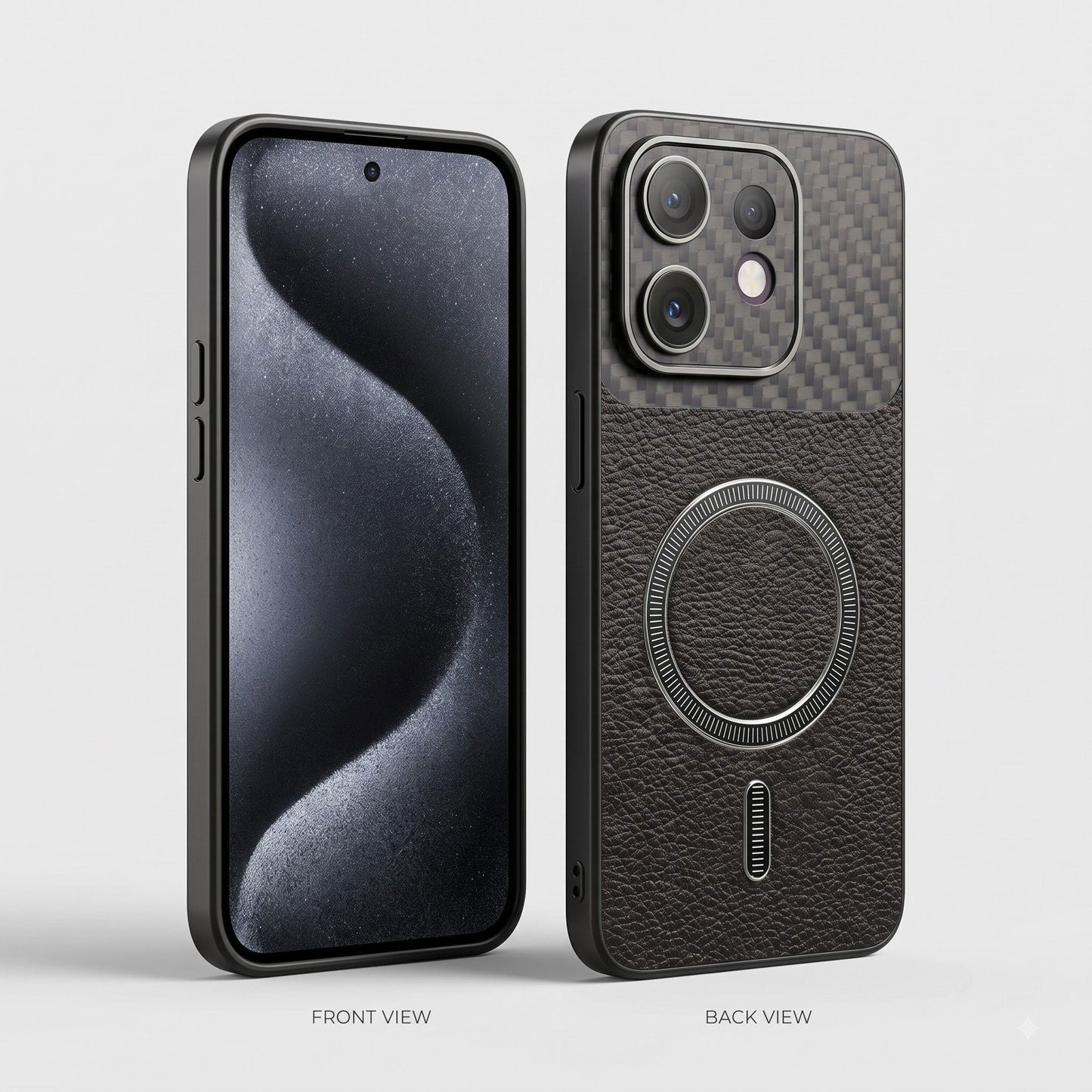 Oppo Reno 16 5G Carbon Fiber Leather Hybrid MagSafe Magnetic Case