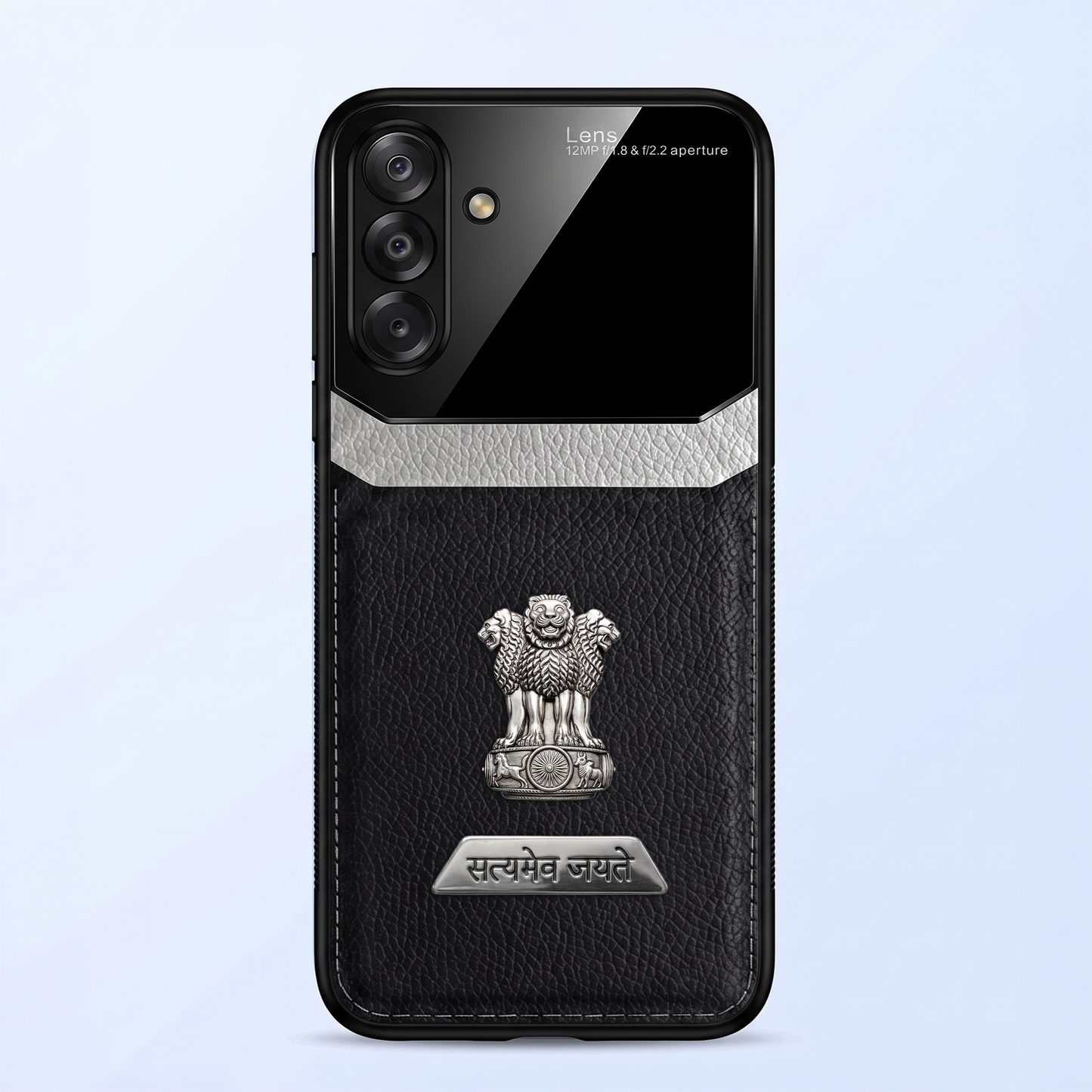 Samsung Galaxy A54 5G Satyamev Jayate 2-in-1 Emblem Leather Lens Protective Back Case