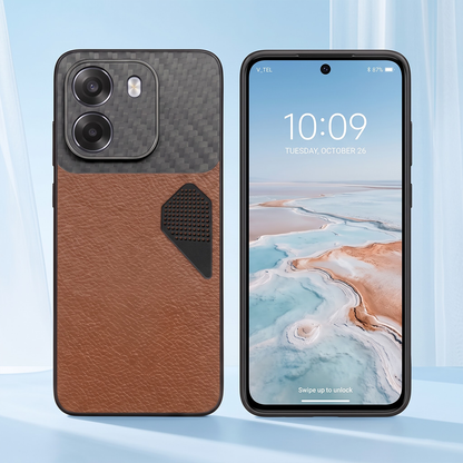 Oppo K14 5G Carbon Fiber Heat Dissipation Leather Hybrid Phone Case
