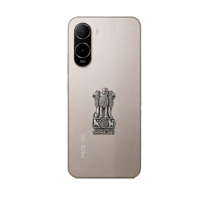 POCO C85x 5G Compatible Satyamev Jayate 3D Metal Emblem Sticker