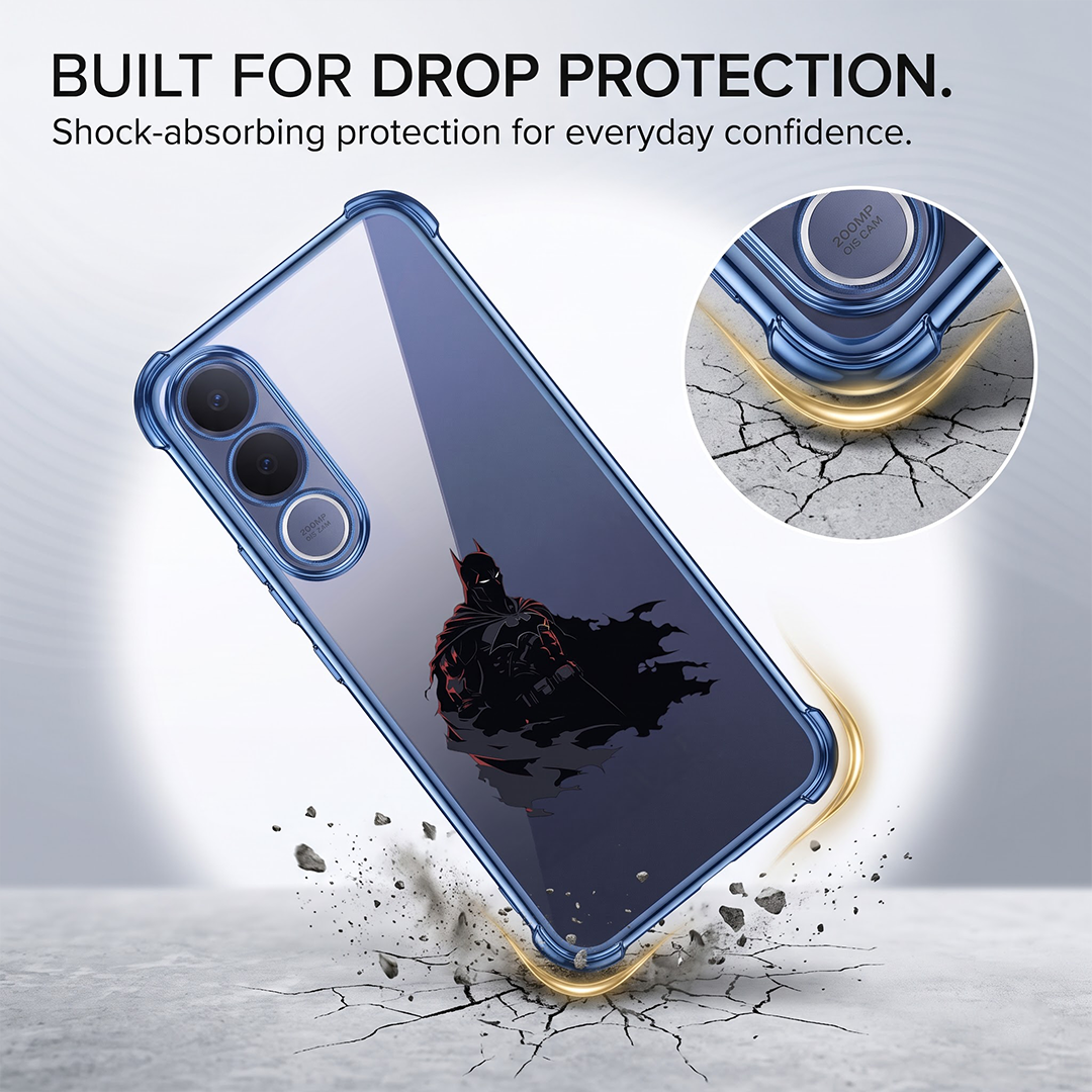 Vivo V70 FE 5G Premium 3D Spot UV Batman Sticker Shockproof Airbags Case