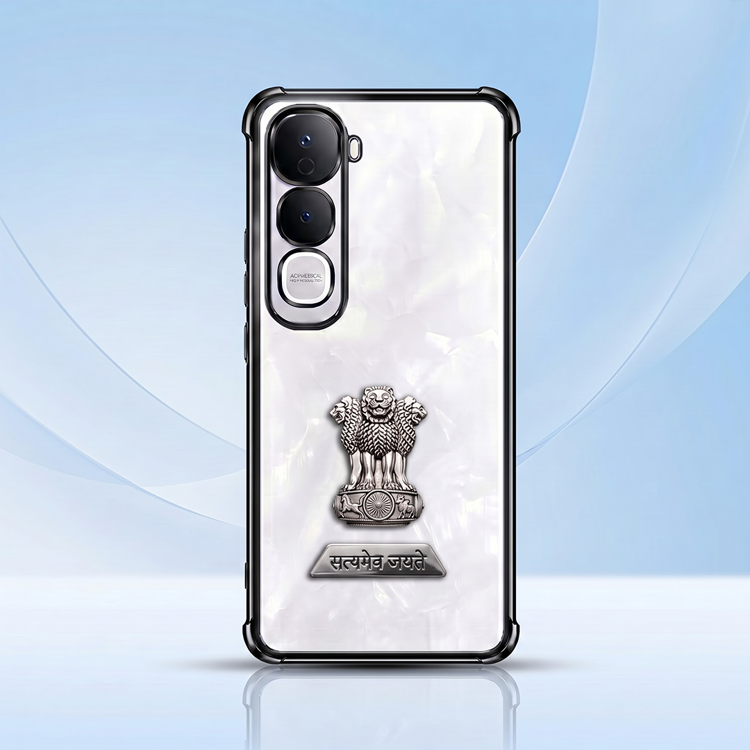 Vivo Y400 Pro 5G Satyamev Jayate 2-in-1 Emblem Transparent Shockproof Airbag Case