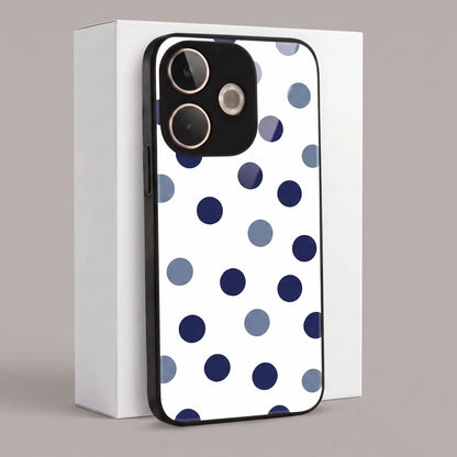 Oppo A5 Pro 5G Elegant White Navy Blue Polka Dot Acrylic Back Cover