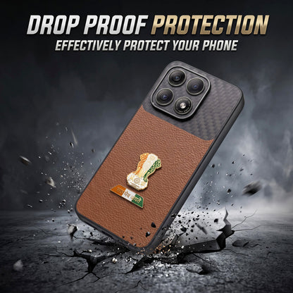 Motorola Edge 70 Pro 5G Tri-Color Satyamev Jayate Carbon Fiber Leather Hybrid Phone Case