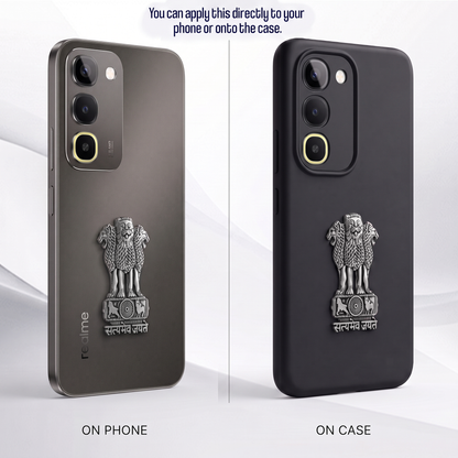Realme P4R 5G Compatible Satyamev Jayate 3D Metal Emblem Sticker