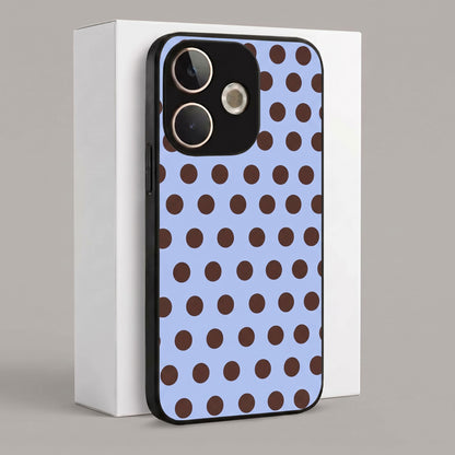 Oppo A5 Pro 5G Aesthetic Light Blue and Brown Polka Dot Acrylic Back Cover