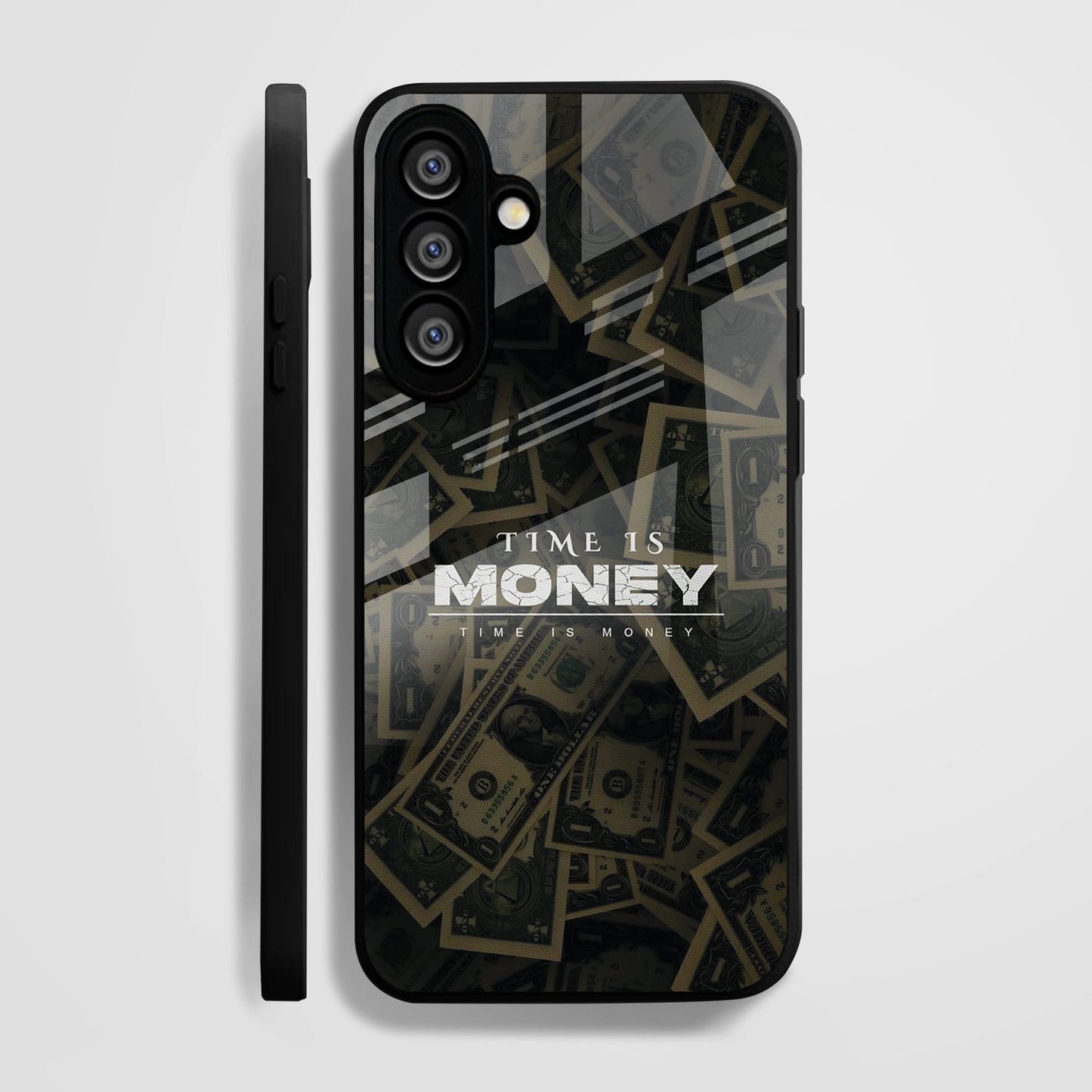 Samsung Galaxy A56 Premium Acrylic Shockproof Glass Back Case (Time Is Money)