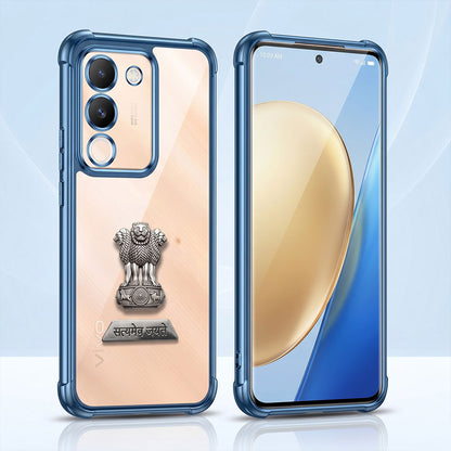 Vivo Y200 5G Satyamev Jayate 2-in-1 Emblem Transparent Shockproof Airbag Case