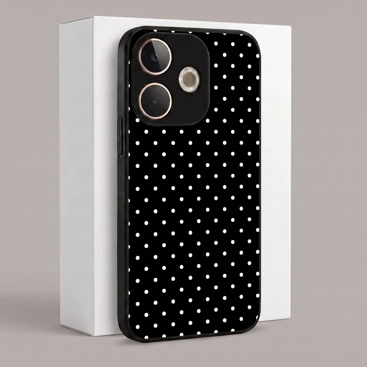 Oppo A5 Pro 5G Aesthetic Black & White Polka Dot Acrylic Back Cover