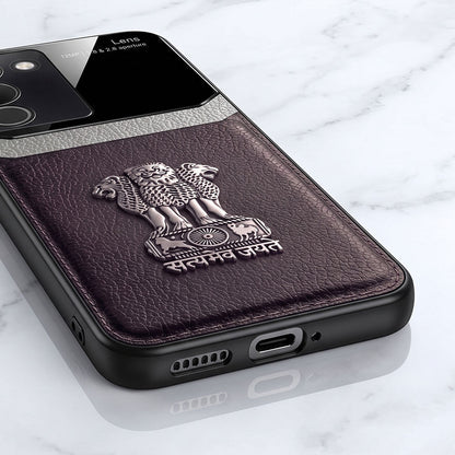 Vivo Y200 5G Satyamev Jayate 3D Metal Leather Back Case