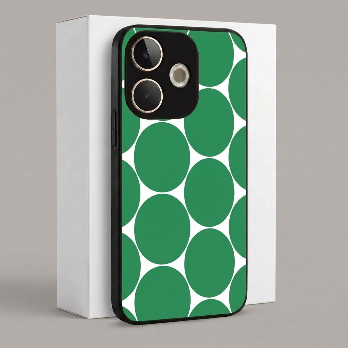 Oppo A5 Pro 5G Aesthetic White & Green Bubble Pattern Acrylic Back Cover