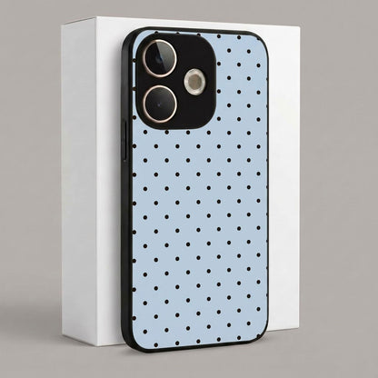 Oppo A5 Pro 5G Aesthetic Light Blue & Black Polka Dot Acrylic Back Cover