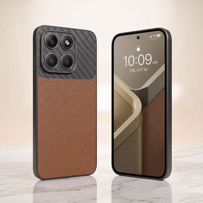 Motorola Edge 70 Fusion 5G Carbon Fiber Leather Hybrid Phone Case