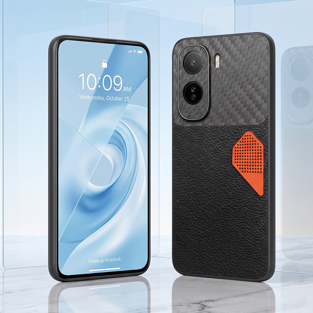 Vivo T5 Pro 5G Carbon Fiber Heat Dissipation Leather Hybrid Phone Case