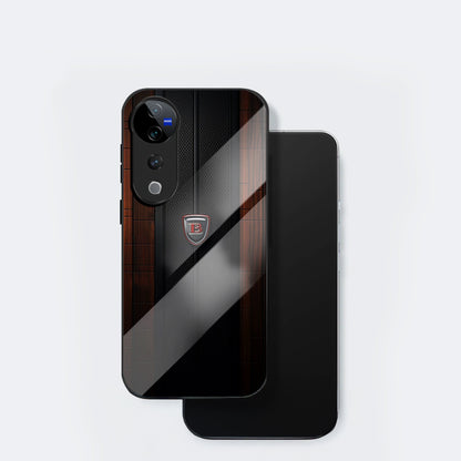 Vivo V40 Pro 5G Premium Acrylic Shockproof Glass Back Case (Carbon Oak)