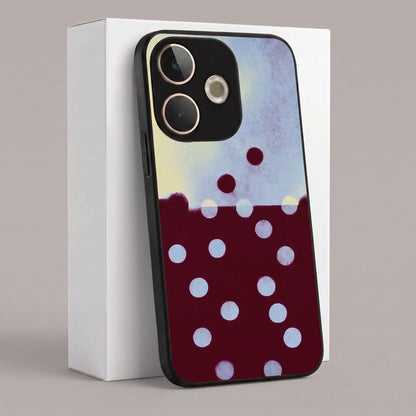 Oppo A5 Pro 5G Aesthetic Maroon & Light Blue Polka Dot Acrylic Back Cover