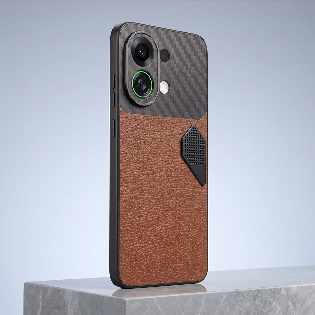 Oppo K13 Turbo 5G Carbon Fiber Heat Dissipation Leather Hybrid Phone Case