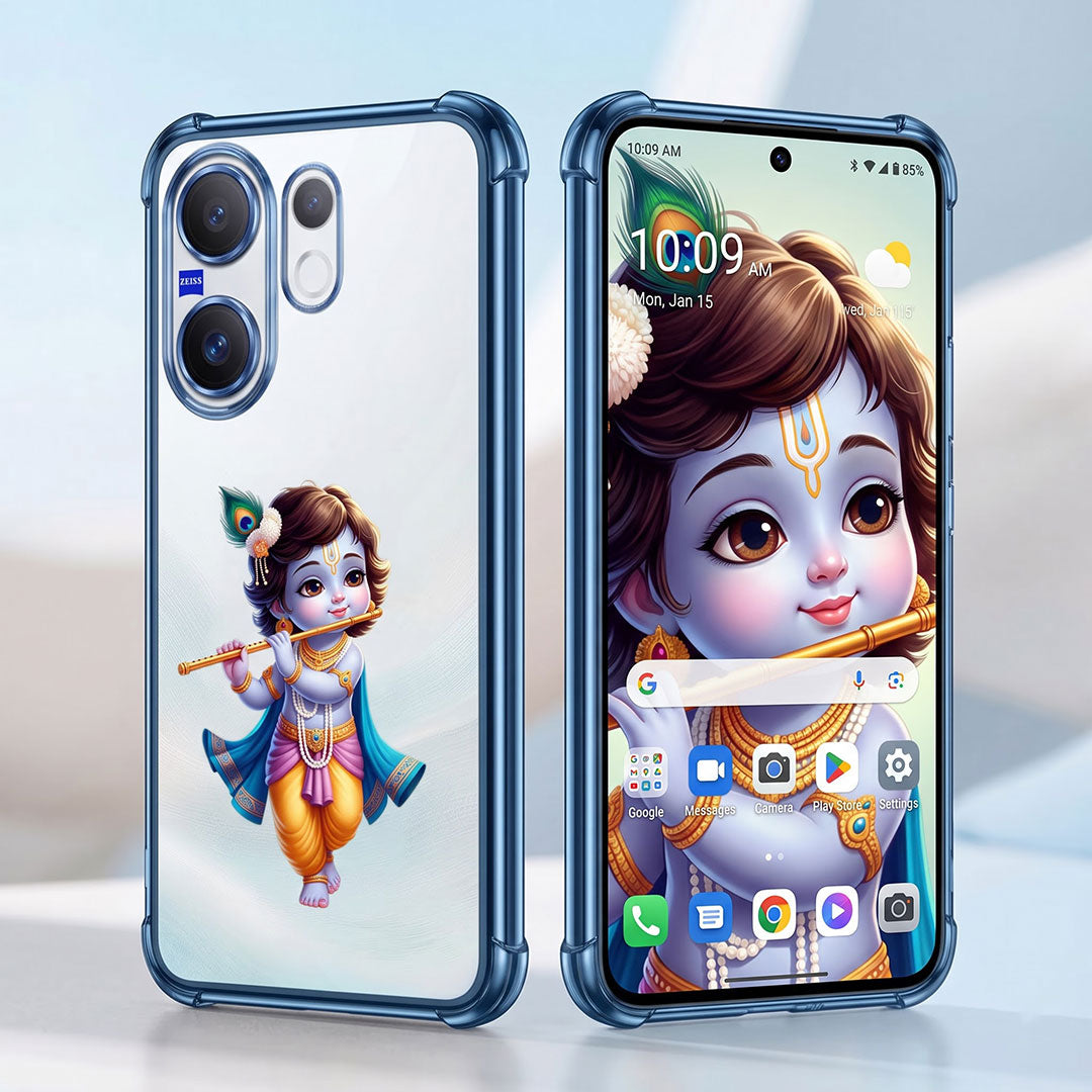 Vivo X200 FE 5G Premium 3D Spot UV Shri Krishna Sticker Shockproof Airbags Case