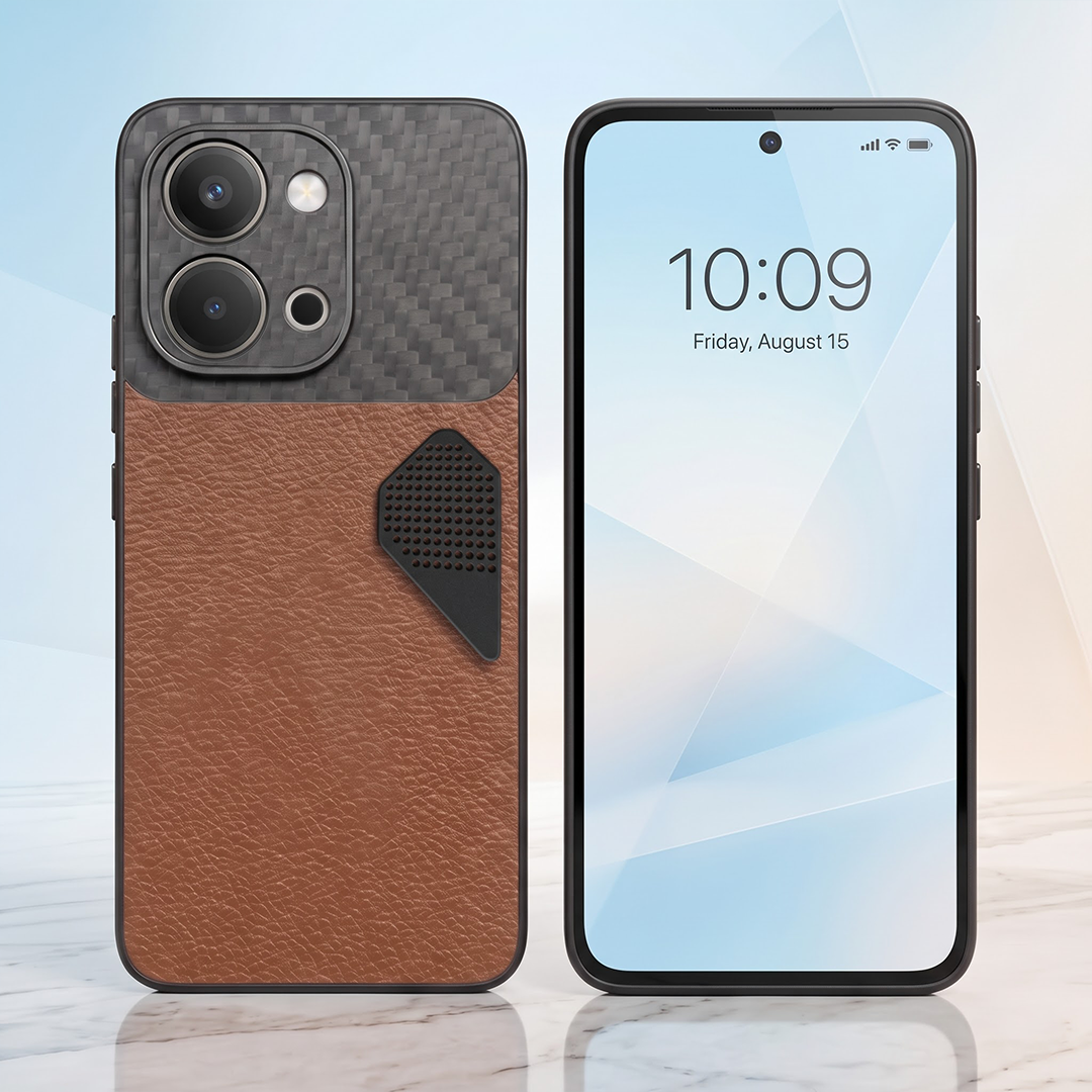 Vivo T5X 5G Carbon Fiber Heat Dissipation Leather Hybrid Phone Case