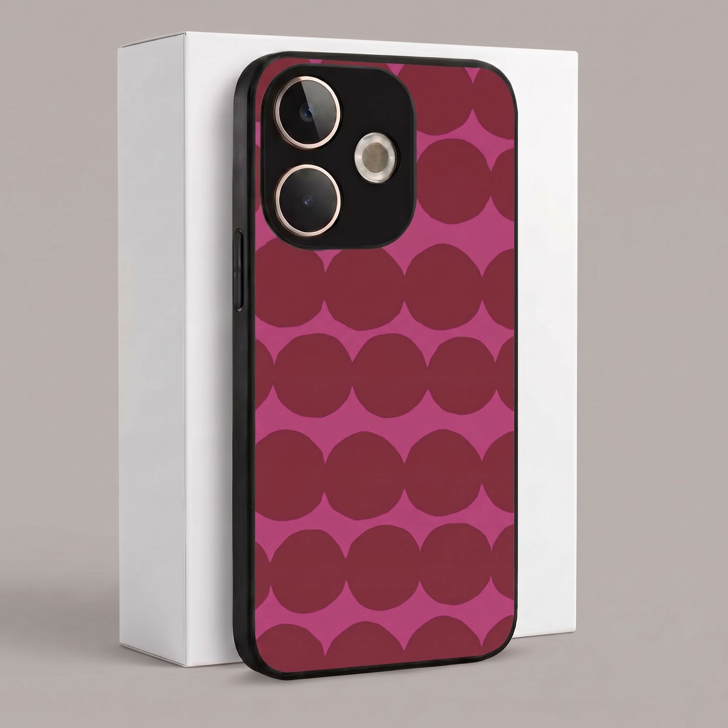 Oppo A5 Pro 5G Aesthetic Pink & Wine Geometric Acrylic Back Cover