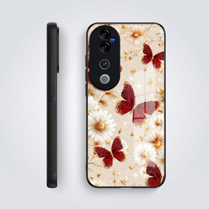 Vivo V40 Pro 5G Butterfly Floral Acrylic Glass Back Case